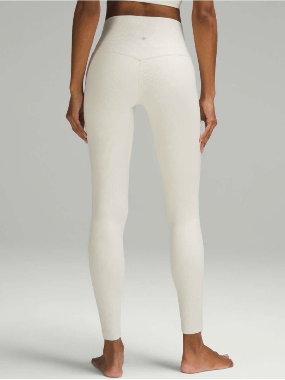 Lululemon Align Ribbed High-Rise Pant 28" Womens 4 Bone White W5GI4S Leggings